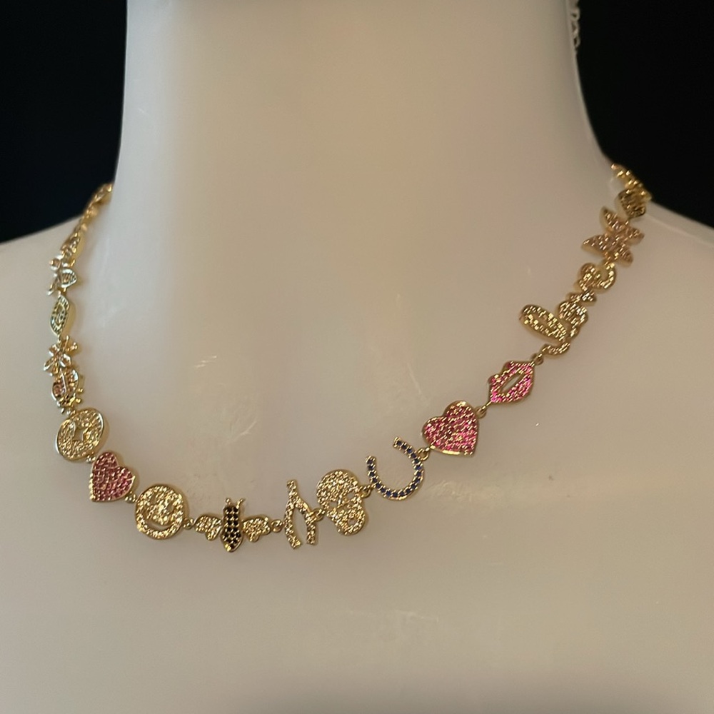 Love & Luck Pave Gold Necklace